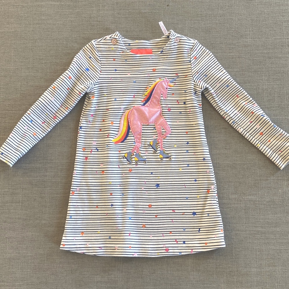Joules Long Sleeve Rollerskating Unicorn Dress